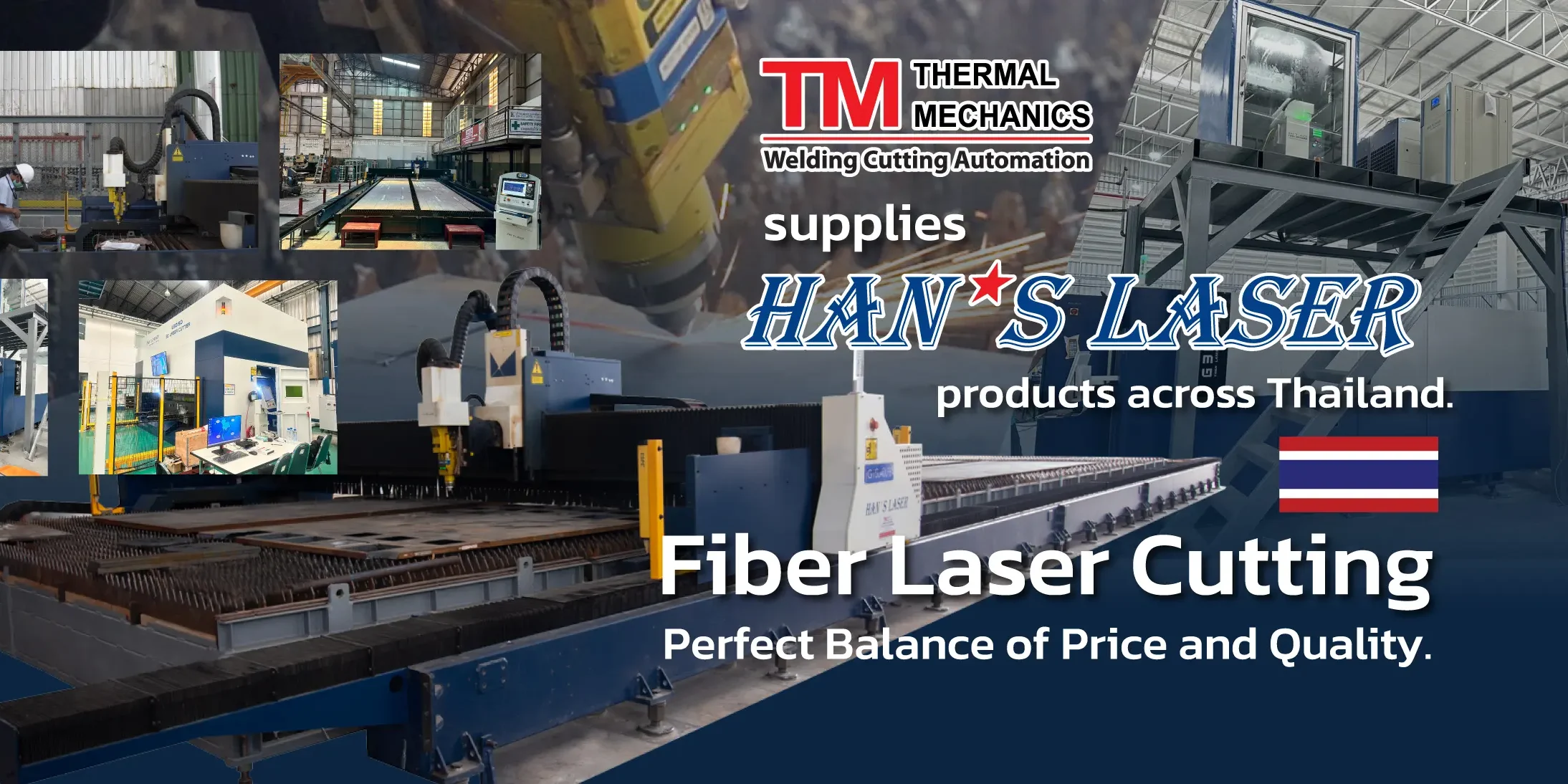 HAN’S LASER เครื่องตัดไฟเบอร์เลเซอร์ที่ดีทั้งคุณภาพและราคา HAN'S LASER เครื่องตัดไฟเบอร์เลเซอร์ที่ดีทั้งคุณภาพและราคา Thermal จำหน่ายแล้วทั่วไทย High-Performance Fiber Laser Cutting Machines